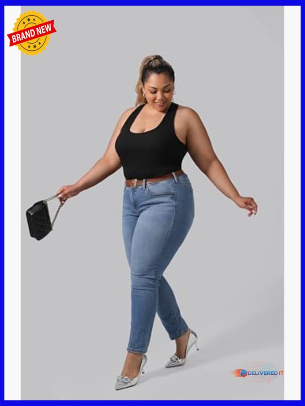 Plus Size Ribbed Tank Tops with Built-in Bra, 3-Pack Racerback Camis - Picture 5 of 7